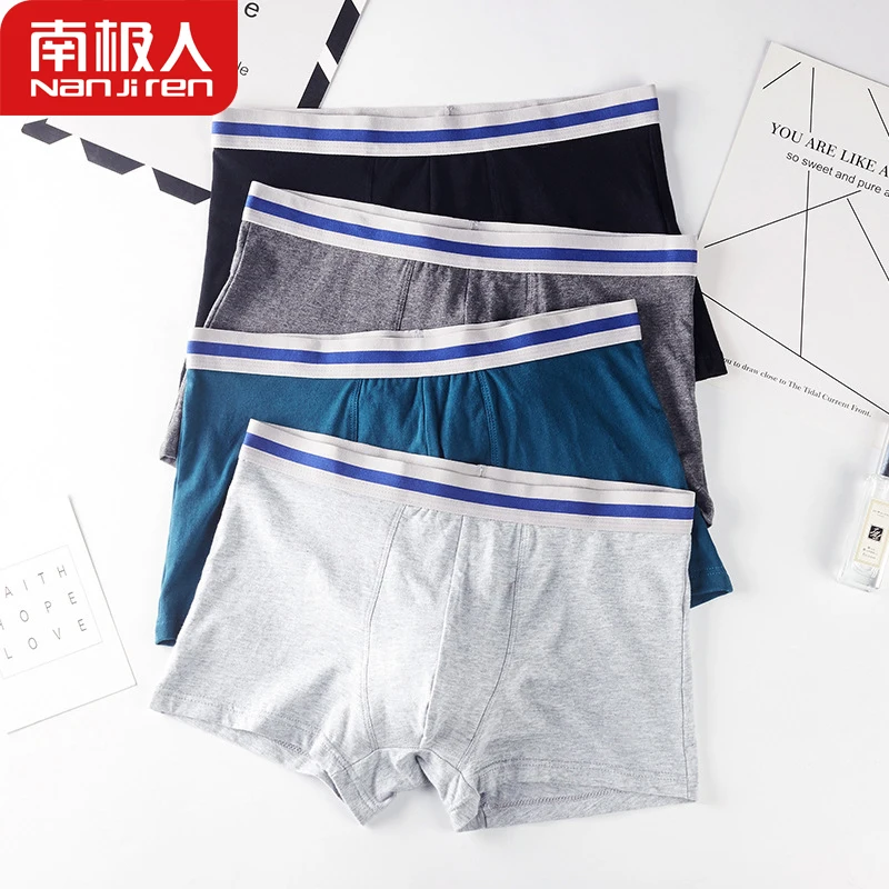 Nanjiren Men Underwear Healthy Skin Boxer Pure Cotton Solid Underpants Breathable Sweat Absorbent Soft Durable 4pcs Male Panties socket plug connector rca male video locking speaker solder stereo headphone audio 45mm adapter durable useful