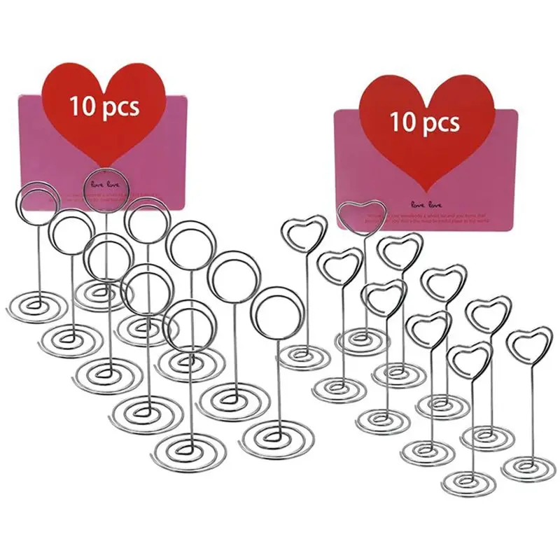 TFORU-40Pcs 장소 카드 홀더 금속 테이블 번호 홀더 이름 카드 홀더 결혼식 파티 사무실 책상용 메모 클립