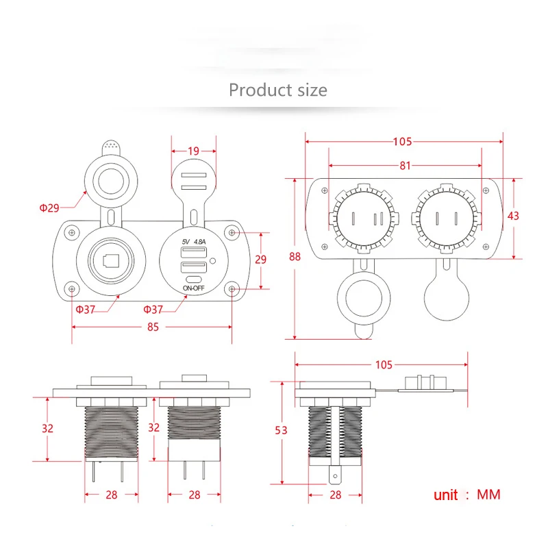  USB   LED а ܼƮ   , ڵ Ʈ ATV Ʈ   , 4.8A