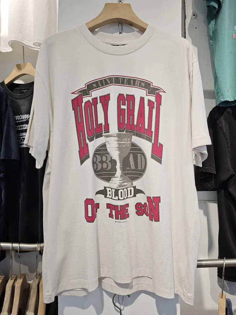 

Свободный пуловер Y2K в стиле ретро с изображением граффити Сен-Майкла, футболка с коротким рукавом, большая свободная футболка в стиле ретро с коротким рукавом