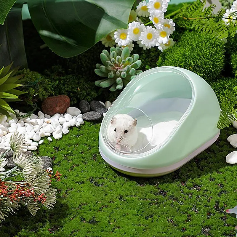 Hamster House Chinchilla Hamster Bathtub Box Transparent Beds Small Animal Habitat Hamster Bathing Bowl Sand Bath Box For Small - Image 6