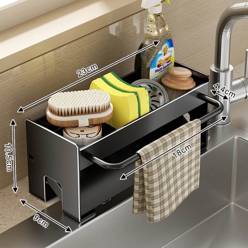 Premium Kitchen Sink Sponge Holder & Dish Drying Rack Organizer