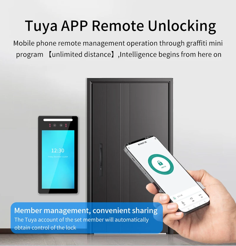 Asia Teco 7 inch 5000user Tuya APP TCP/IP WIFI Dynamic Face Recognition Access C