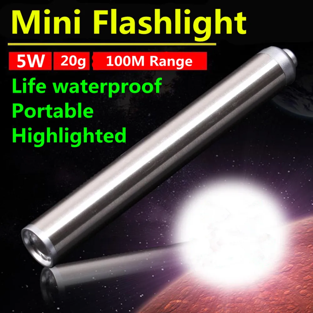 

2023 Cheap Portable Outdoors Necessary Mini LED Flashlight Pocket Tactical Torch 5W LED Pen Light Free Shipping