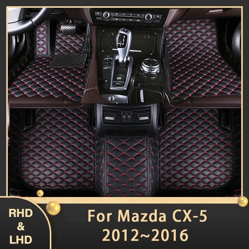 

Car Floor Mats For Mazda CX-5 CX5 CX 5 KE 2012~2016 Custom Auto Foot Pads Luxury Leather Carpet Interior Accessories 2014 2015