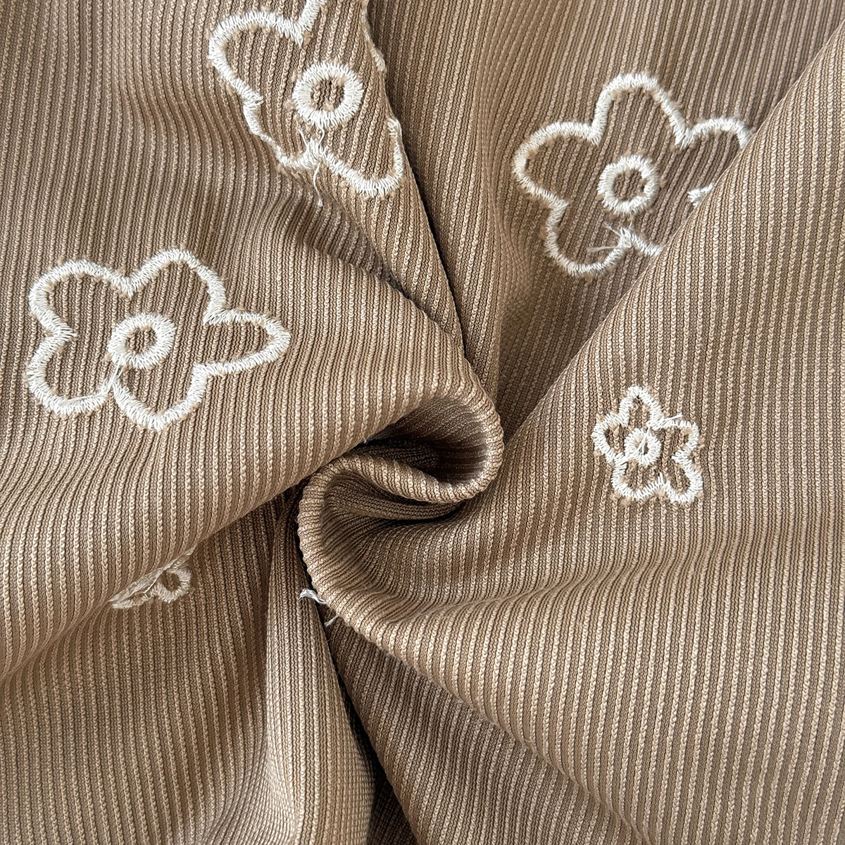 (Mädchen 0-3 Jahre) Frühling Herbst Neues Mädchenkleid Cordkleid mit Kleinen Blumen Bestickter Trägerrock Süße Babykleidung – Detail 6