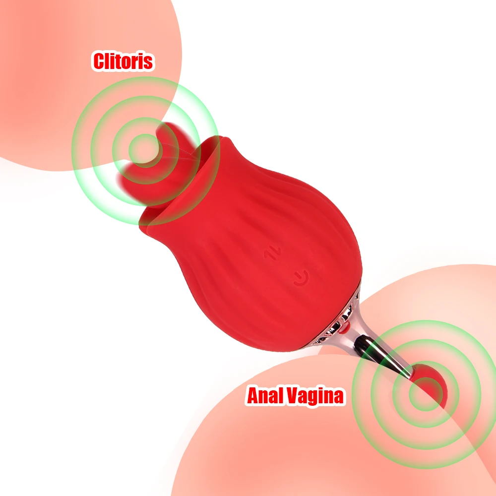 Rose Shape Tongue Licking Vibrator for Women
