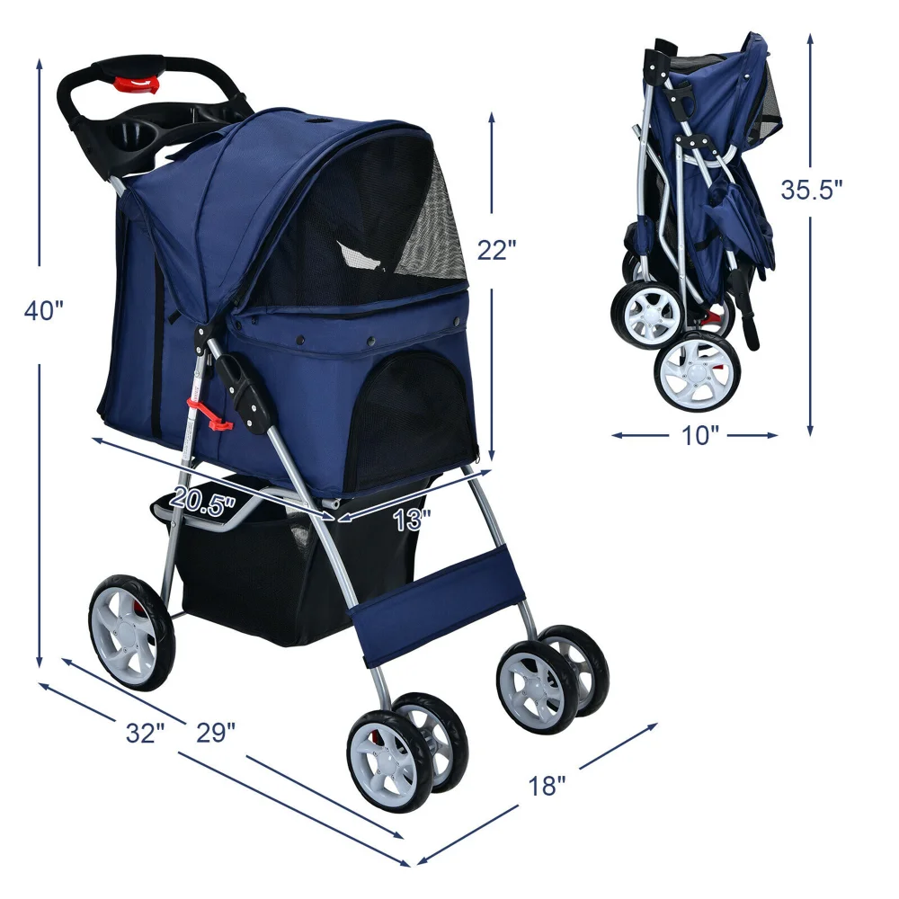4Wheel Folding Pet Stroller