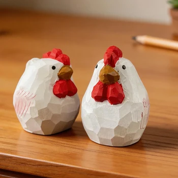 Carved Wooden Rooster Figurine 1