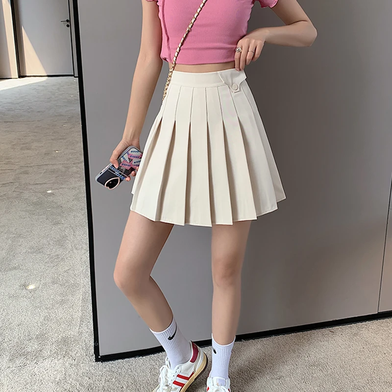 JMPRS Black Women Pleated Skirt Super Quality High Waist A Line Girls Dance Mini Skirt Korean Causal Summer Fashion Faldas a line skirt