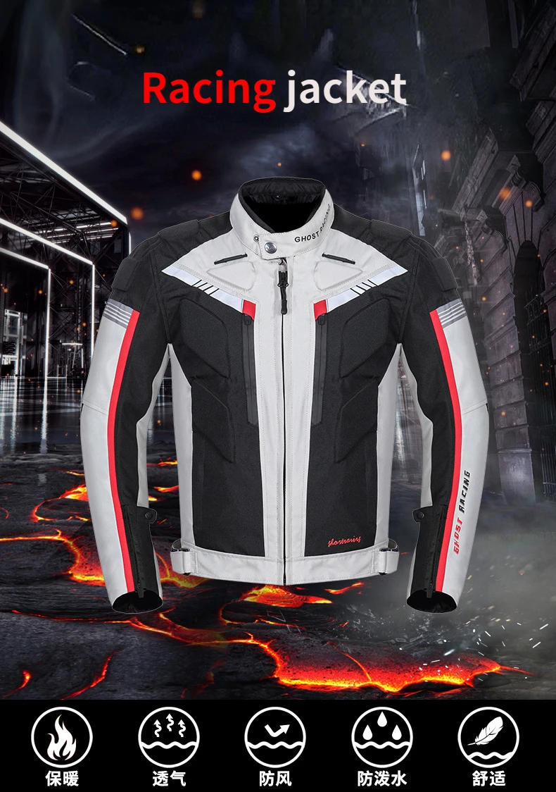 

Motorcycle Riding Suit Men's Jacket Four Seasons Cross-country Motorcycle Suit Racing Anti-fall Suit Pull Suit To Keep Warm
