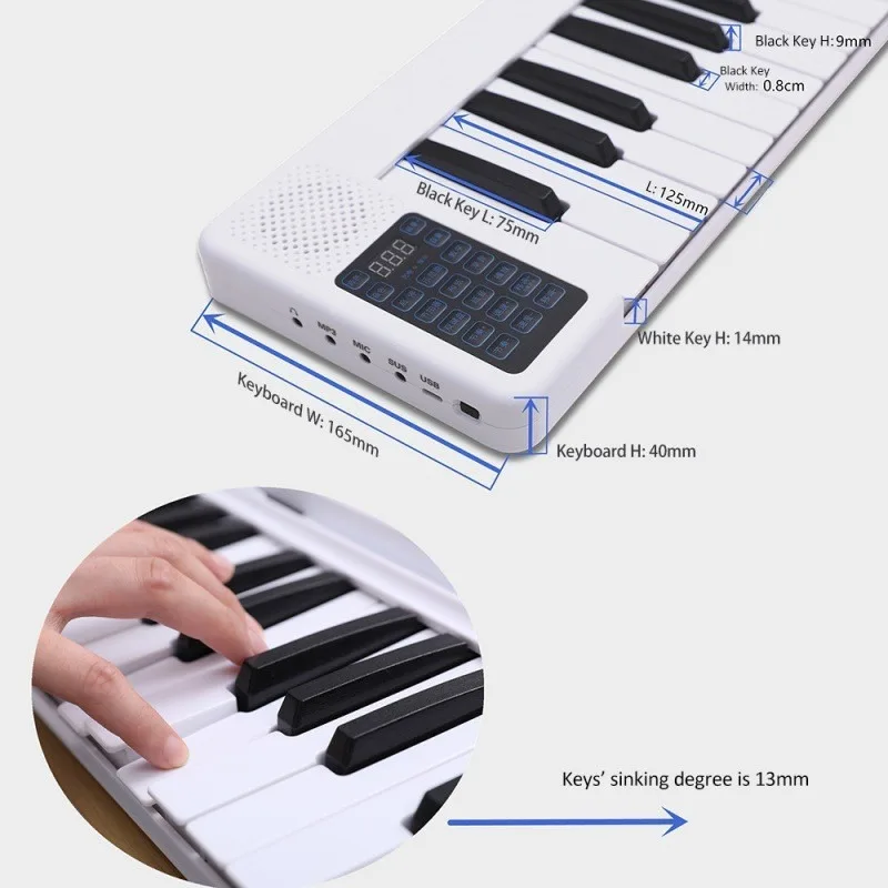 Electronic Musical Instrument Electronic Piano 88 Keys Professional Foldable Portable Piano Children's Musical Beginner Practice Play