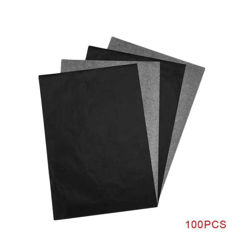 

100pcs A4 Carbon Paper Black Legible Graphite Transfer Tracing Painting Reusable Art Surfaces Copy Paper