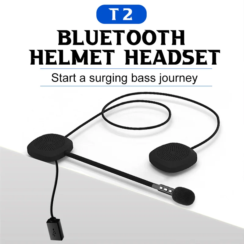 Motorcycle Helmet Headset Wireless Bluetooth 5.0 Hands Free Headphones Music Motor Earphone 