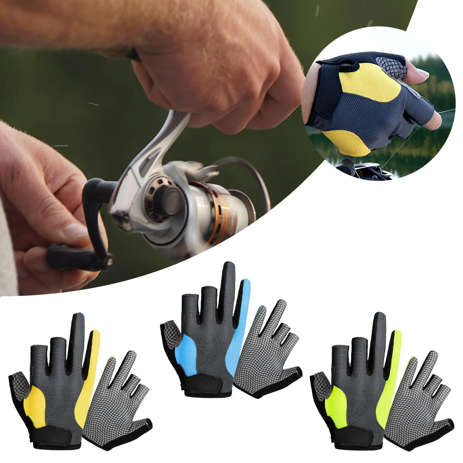 3 Cut Fingers Gloves Finger Protector for Kayaking Motorcycling Hiking 3 Cut Fingers Gloves Finger Protector for Kayaking Motorcycling Hiking