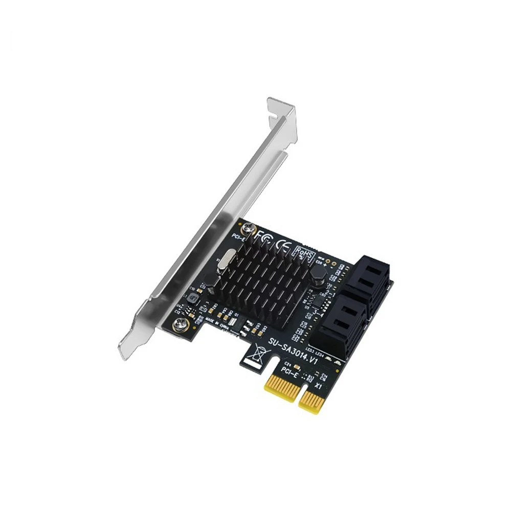 

Плата расширения SATA3.0 PCI-E, 4 порта SATA III 6G для SSD HDD IPFS Mining