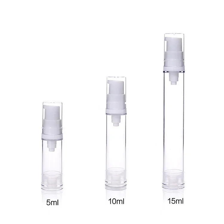 

12PCS 5ml 10ml 15ml Vacuum Bottle White Head for Lotion Perfume Essential Oil Foundation Liquid Toner cosmetic containers