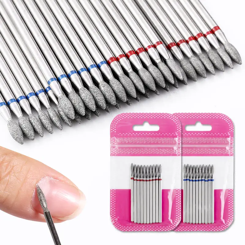 10pcsNailDrillBitsEfileGrindingHeadSetElectricManicure