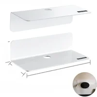 Acrylic Wall Mount Floating Shelves No-Drill Hanging Rack Kitchen Bathroom Display Hanger 2024 Latest Organizer Clear Storage 2