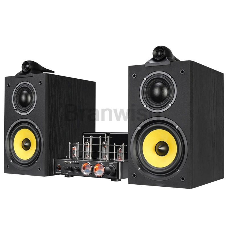 

6.5 Inch Bookshelf Speaker Passive Speaker 2*120W Power Subwoofer HiFi Fever Speaker Set Three-Way Surround Sound With Amplifier