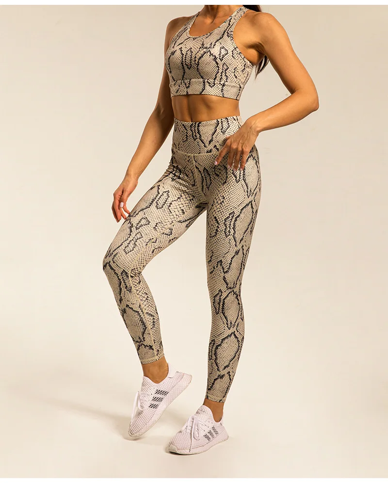 Leopard Print Yoga Set Women Clothing Free Shipping Quick Dry Women's Fitness Pants Sets Woman Outfits Women’s Gym Pants Suit