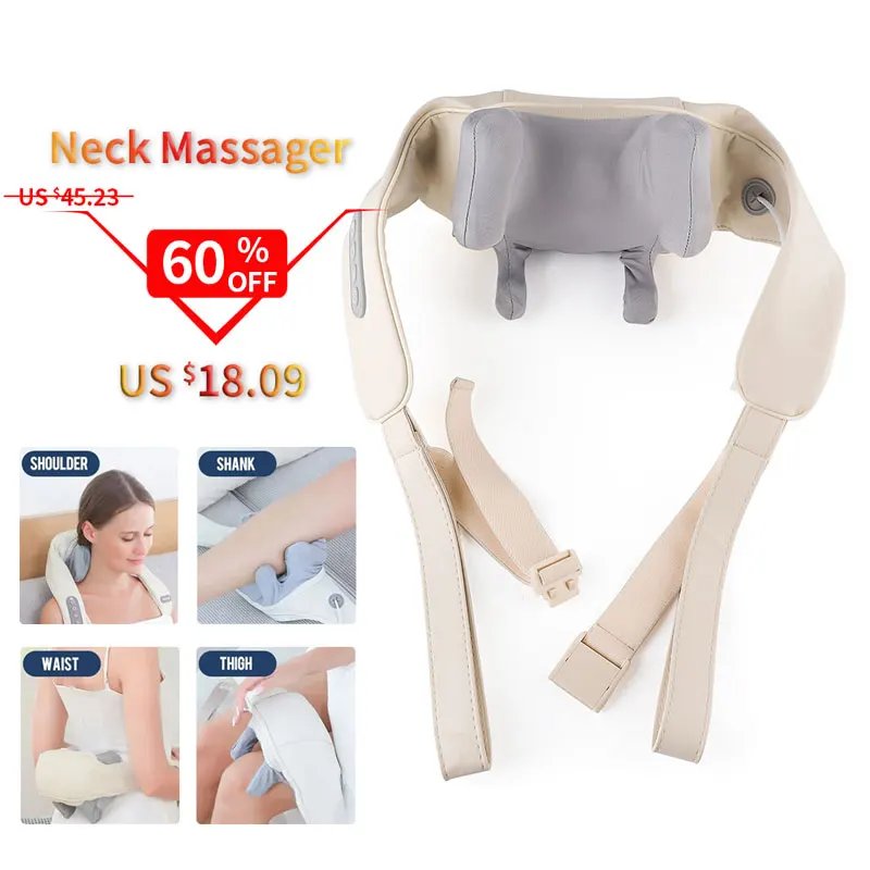 Wireless Cervical Massage Shawl Body Shoulder Leg Arm Neck and Back Deep Kneading Massage Machine Trapezius Muscle Pillow heated electric blanket safe 5v 2a usb plug warm shawl blanket machine washable coral flannel heated warm pad for autumn winter