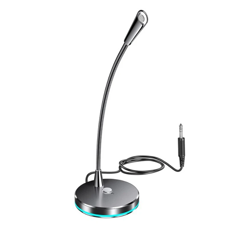 

Microphone Computer Desktop 360 Degrees Adjust Freely Microphone Game Live Conference Chat Recording Wired 3.5MM For PC