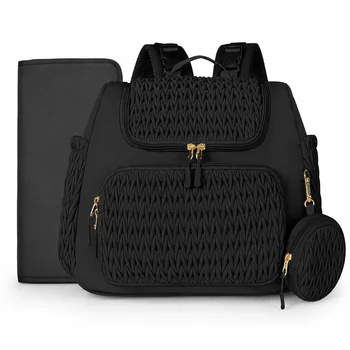 Zaino Fasciatoio per Passeggino con 4 Tasche Termiche per Biberon, Materassino Cambio e Ampia Borsa da Viaggio per Neonati, per Mamma e Papà