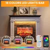 Portable Freestanding Wood Stove Heater, Realistic 3D Dancing Flame Effect and Stacked Stone Surround. 2