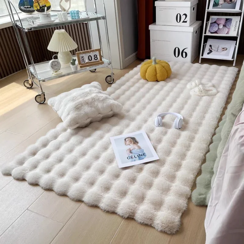 Nordic Soft Fluffy Faux Fur soggiorno Area tappeto tappeti di peluche senza spargimento per camera da letto divano cuscino comodino tappetino Room Decor