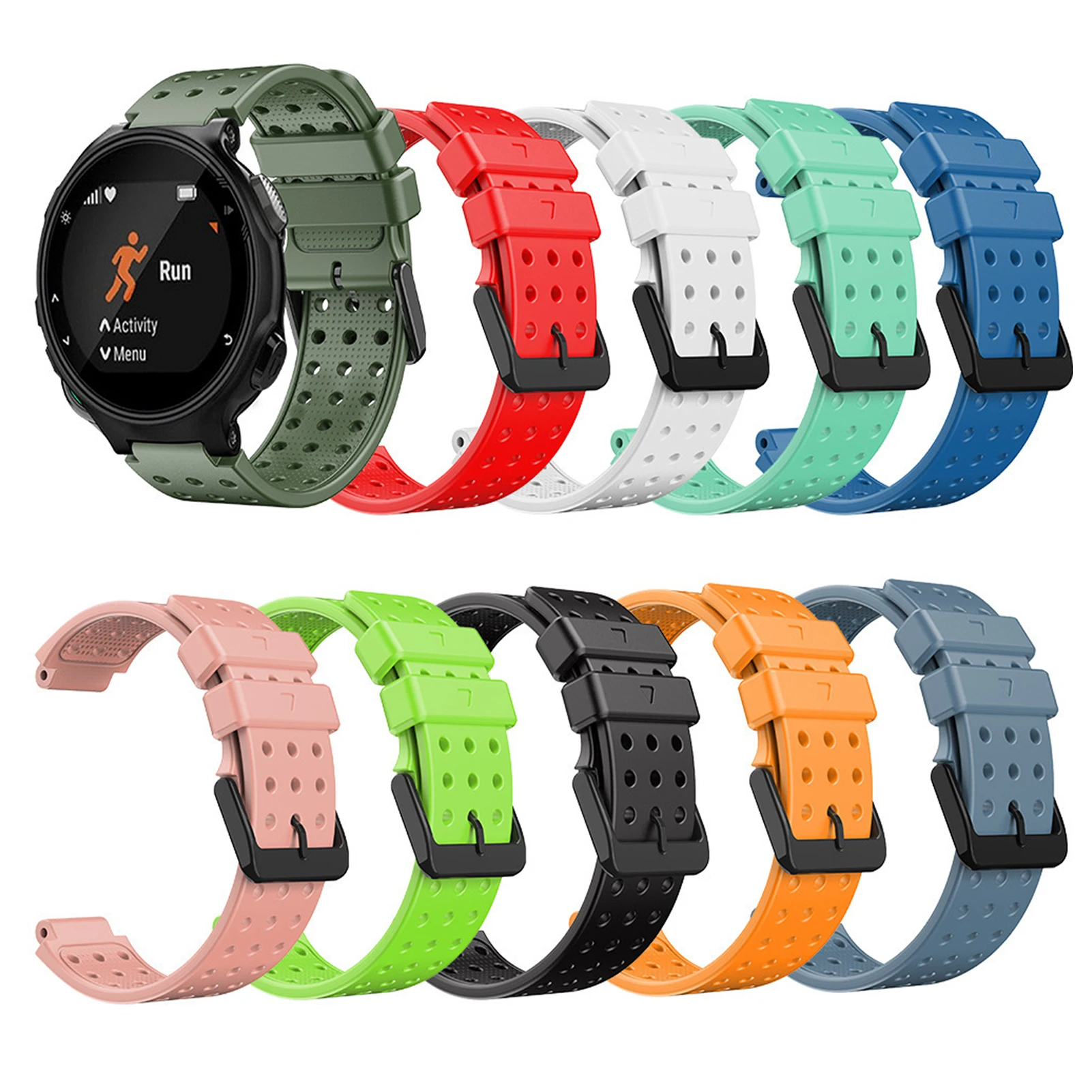Premium Silicone Watch Band with Tool - Wear Resistant Replacement Strap