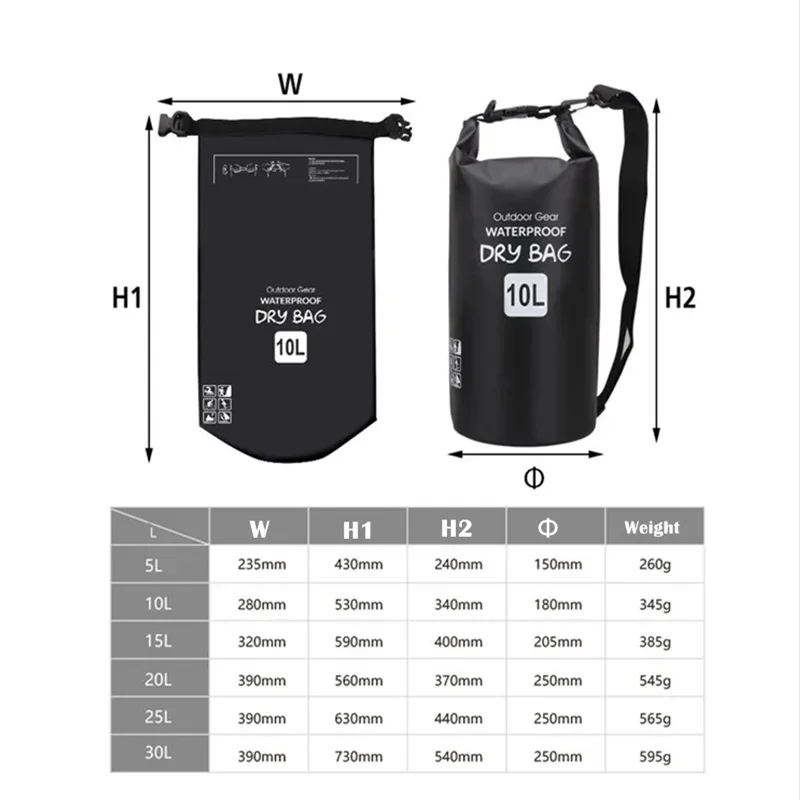 Waterproof Bag Gym Raft Rolltop Men's Dry 20l Pack Woman 30 Liter Pouch Outdoor Camping Beach Swimming Sports Trekking Backpack