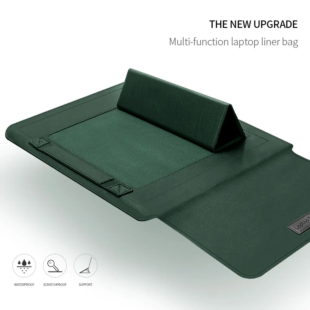 Bolsa do Portátil do Couro do Plutônio para o Macbook Air Pro Case da Luva do Bolsa Tampa do Caderno Huawei Dell hp Asus 15 15.4 15.6 17 - Imagem 5