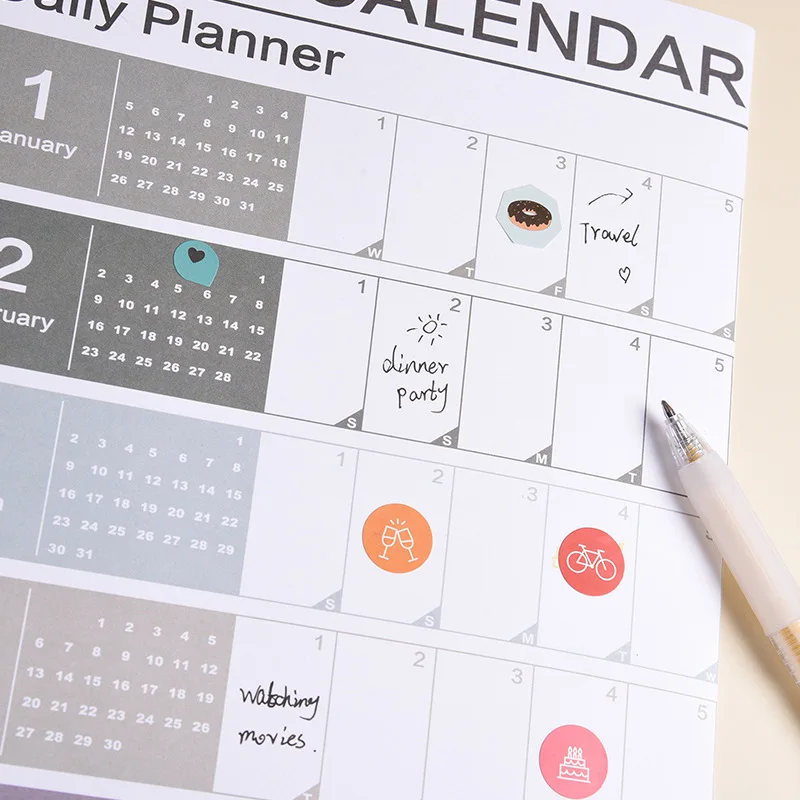 2026 Yearly Wall Calendar & Daily Planner - 365-Day Hanging Agenda