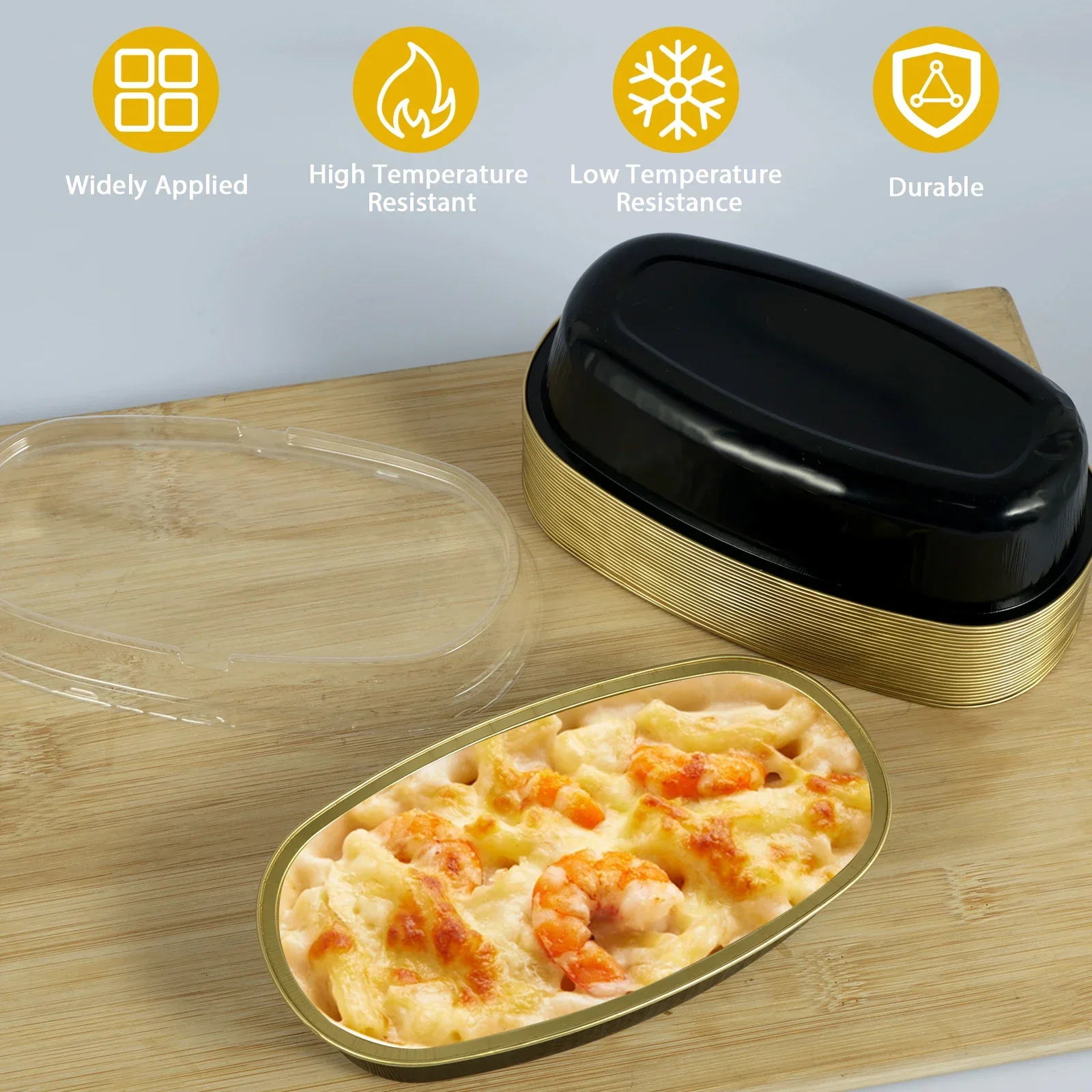 25Pcs Mini Loaf Pans with Lids 350ml Aluminum Foil Cake