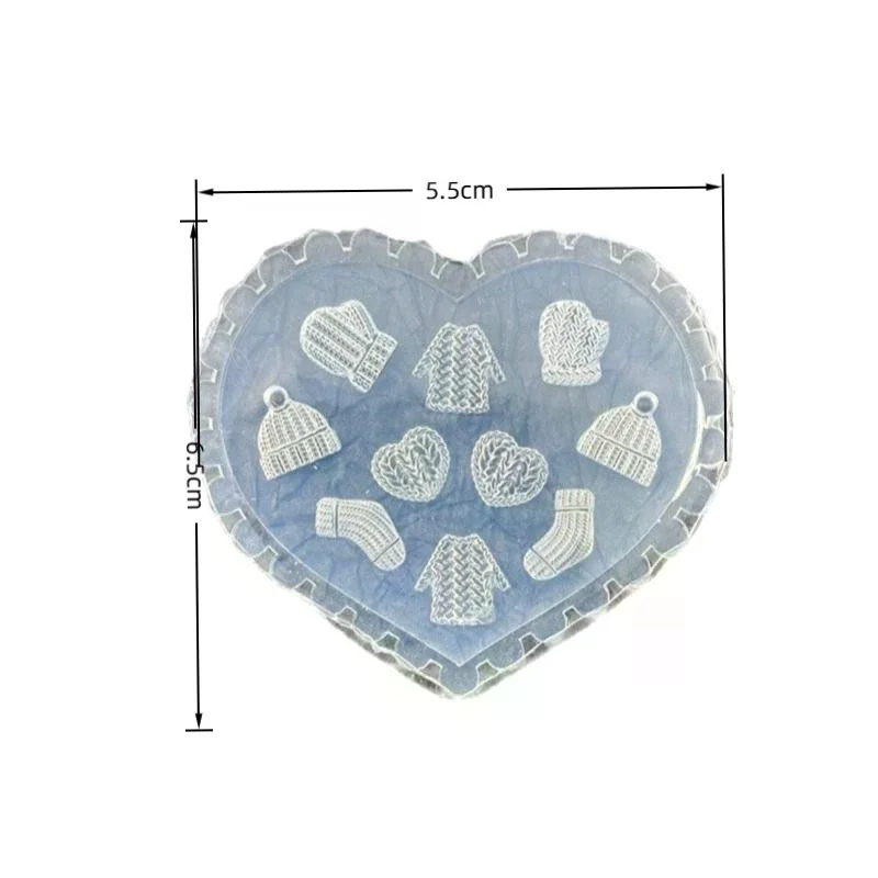 1Pc 3D Acrylic Silicone Nail Mold - Christmas Hat Socks Shell Starfish Lily Tulip Flower, DIY Manicure Decorations