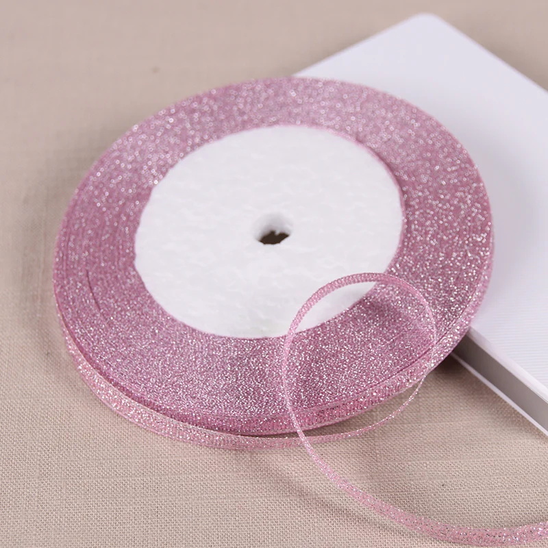 Metallic Glitter Gold and Silver Ribbon - 1/4 x 25 Yards for DIY Crafts, Sewing, Party Decorations, and Gift Wrapping