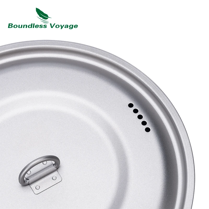 Camping Titanium Hanging Pot with Handle Picnic Hiking Big Capacity Kettle Cookware 1.3L 1.9L 2.9L