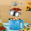 Electric Pots Household Portable Multipurpose Mini Ramen Cooker Noodles Cooker Mini Pot for Shabu Shabu Dumpling Fry Ramen Eggs 4