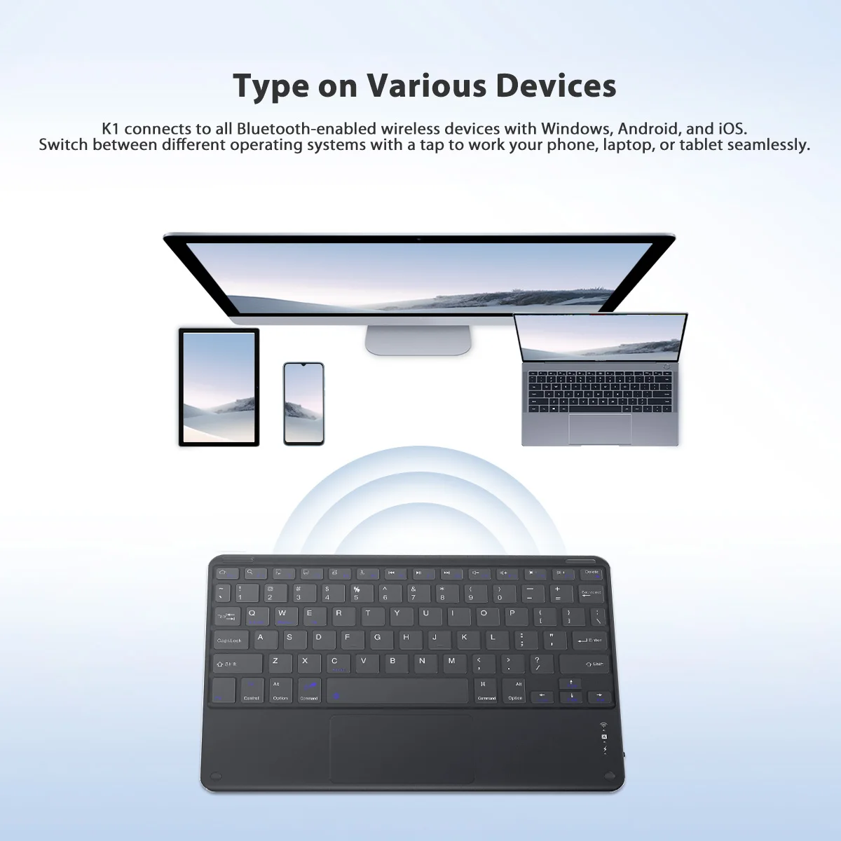 Oscal S1 Wireless Bluetooth Keyboard English French Arabic Available Keyboard for Tablet PC for Android IOS Windows