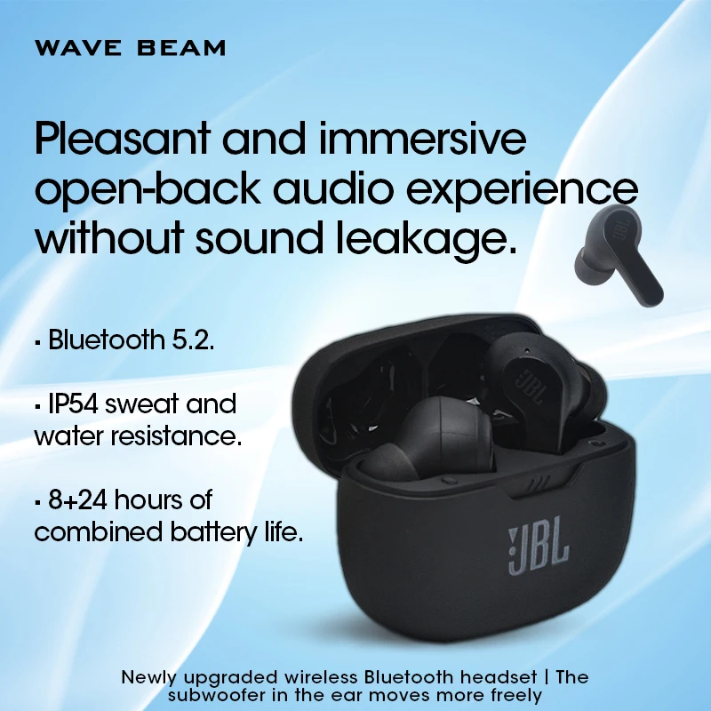 

JBL WAVE BEAM Wireless Bluetooth Earphones Portable Headphones Listening To Music Outdoors Airpods In-ear Noise Canceling Calls