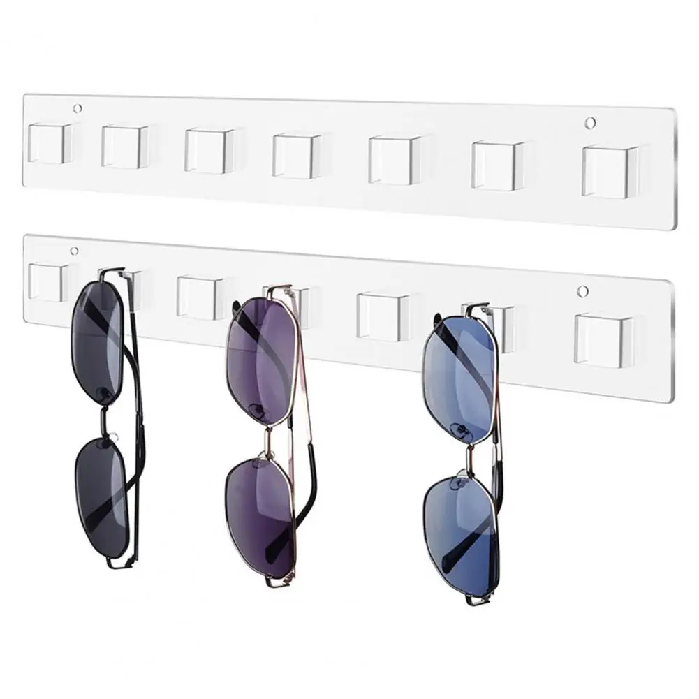 Wall Glasses Holder Sunglass Organizer Simple Installation Space-Saving Clear Acrylic Sunglasses Rack Storage Holder