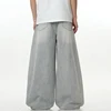 IEFB Simple Men's Denim Pants Droop Pleated Droop Washing High Street Casual Solid Color Straight Wide Leg Male Trousers 9C8878 6