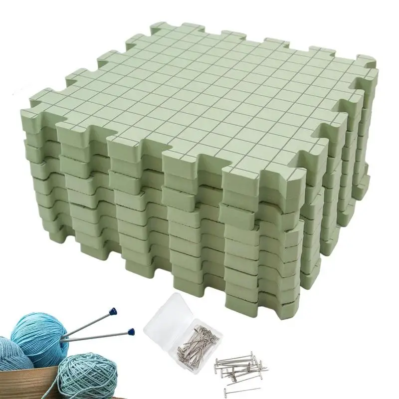 

Foam Blocking Mats Knitting Extension Kit Thick Precise Blocking Boards With T-Pins DIY Knitting And Crochet Accessories