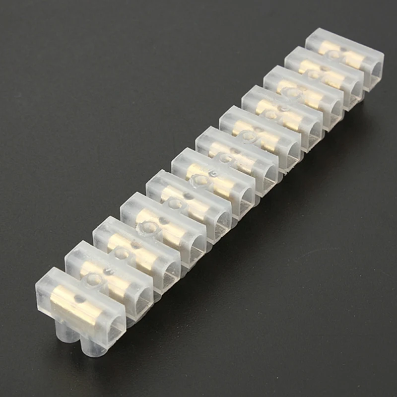 Screw Terminal Barrier Connector 5pcs Electrical Wire Connection 12Position Barrier Terminal Strip Block 3A
