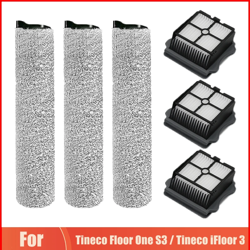 

Для TINECO Floor One/iFloor 3/Floor One S3, беспроводной пылесос для влажной и сухой уборки, запасная роликовая щетка, Hepa фильтр