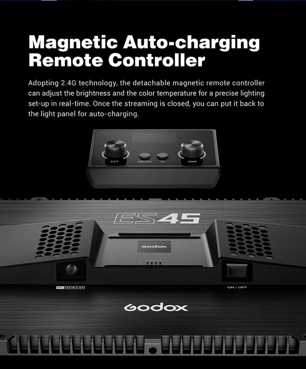 Godox ES45 E-Sports LED Light 2800K - 6500K Kit with Mounting Rod APP & Remote C