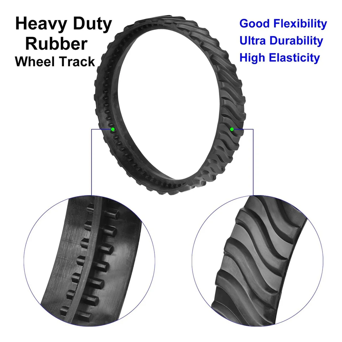 SEMOIC 2Pack Track Replacement for MX6 MX8 Elite Suction Cup Pool Cleaner, R0526100 Heavy Duty Rubber Precision Wheel Band