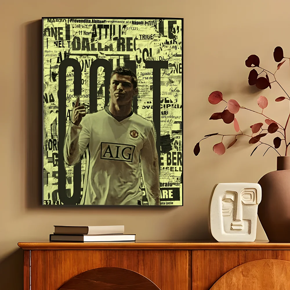 Pósteres clásicos vintage de C-Cristiano R-Ronaldo CR7, calidad HD, arte de pared, pósteres retro para decoración de paredes de habitaciones del hogar