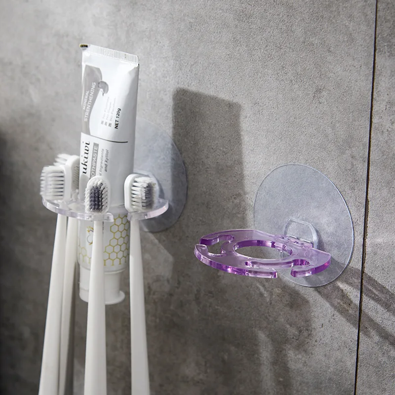 Self-adhesive Wall Mount Toothpaste Dispenser Toothbrush Holder Storage Squeezer Shaver Holder Bathroom Shelves 2